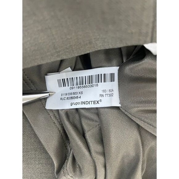 Zara Womens Dress XS Mini Green Zip Short Cap Sleeve 9119/556 NWT no belt - Picture 8 of 13